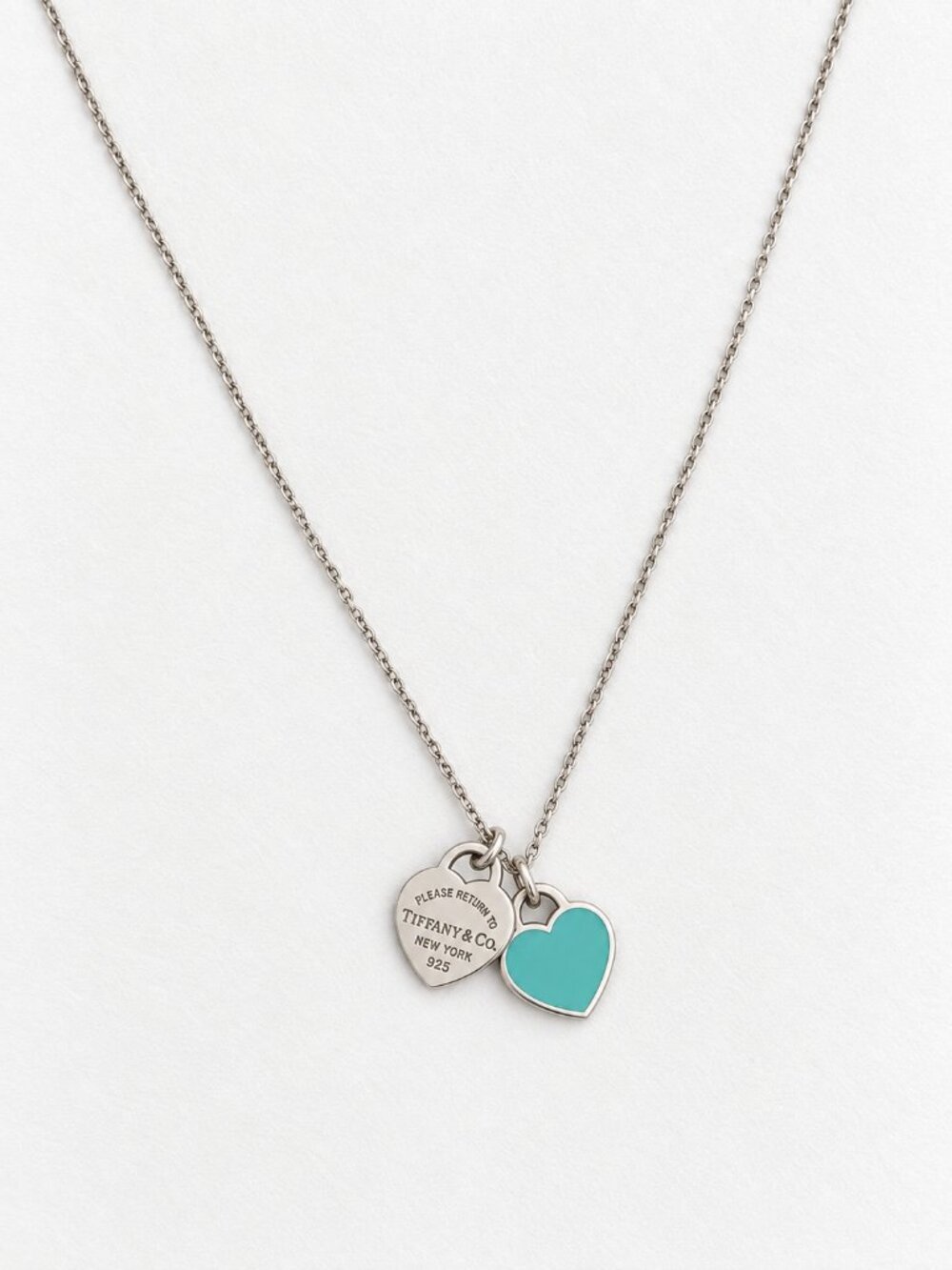 Tiffany & Co. Return to Tiffany Blue Mini Double Heart Necklace